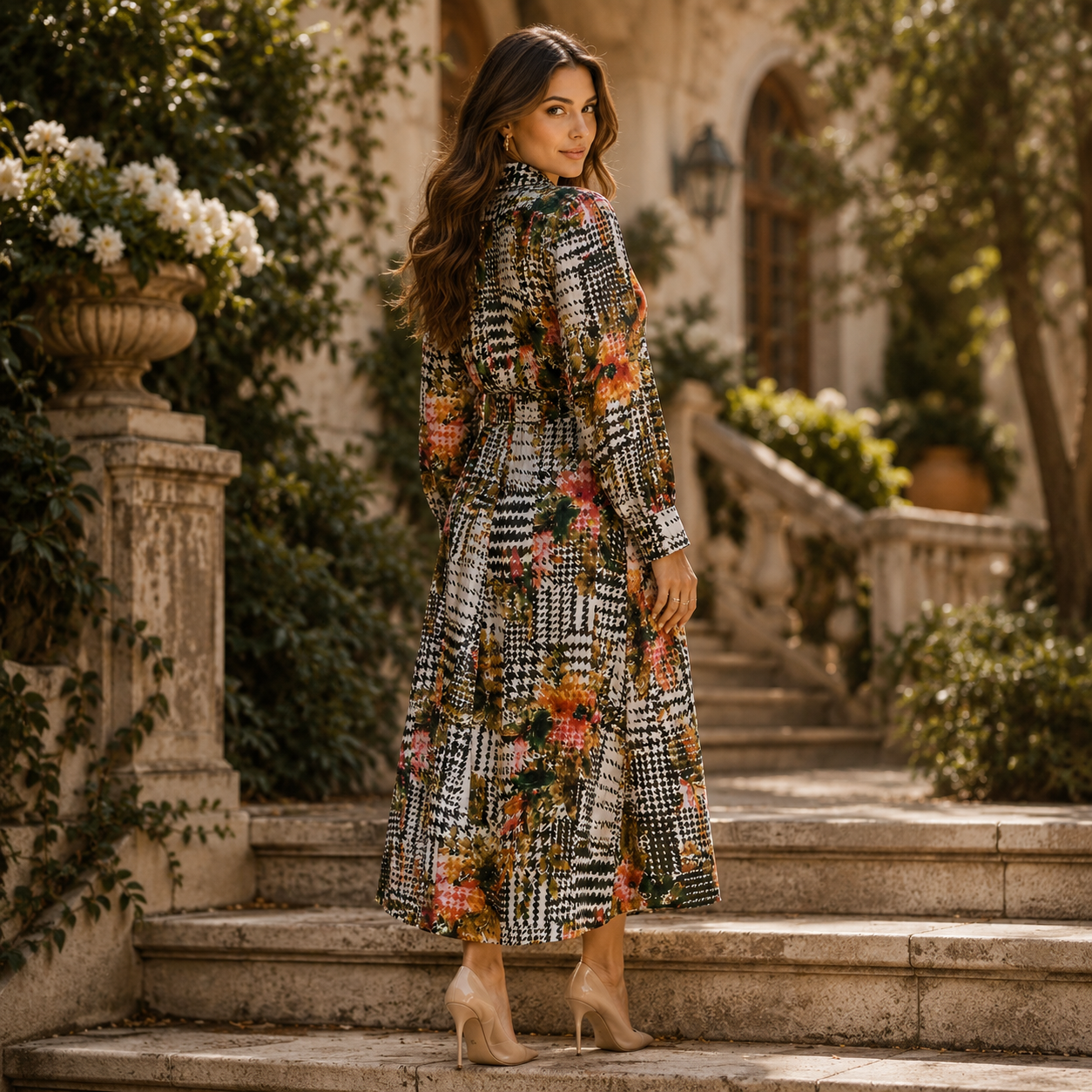 Floral Shirt Maxi Dress