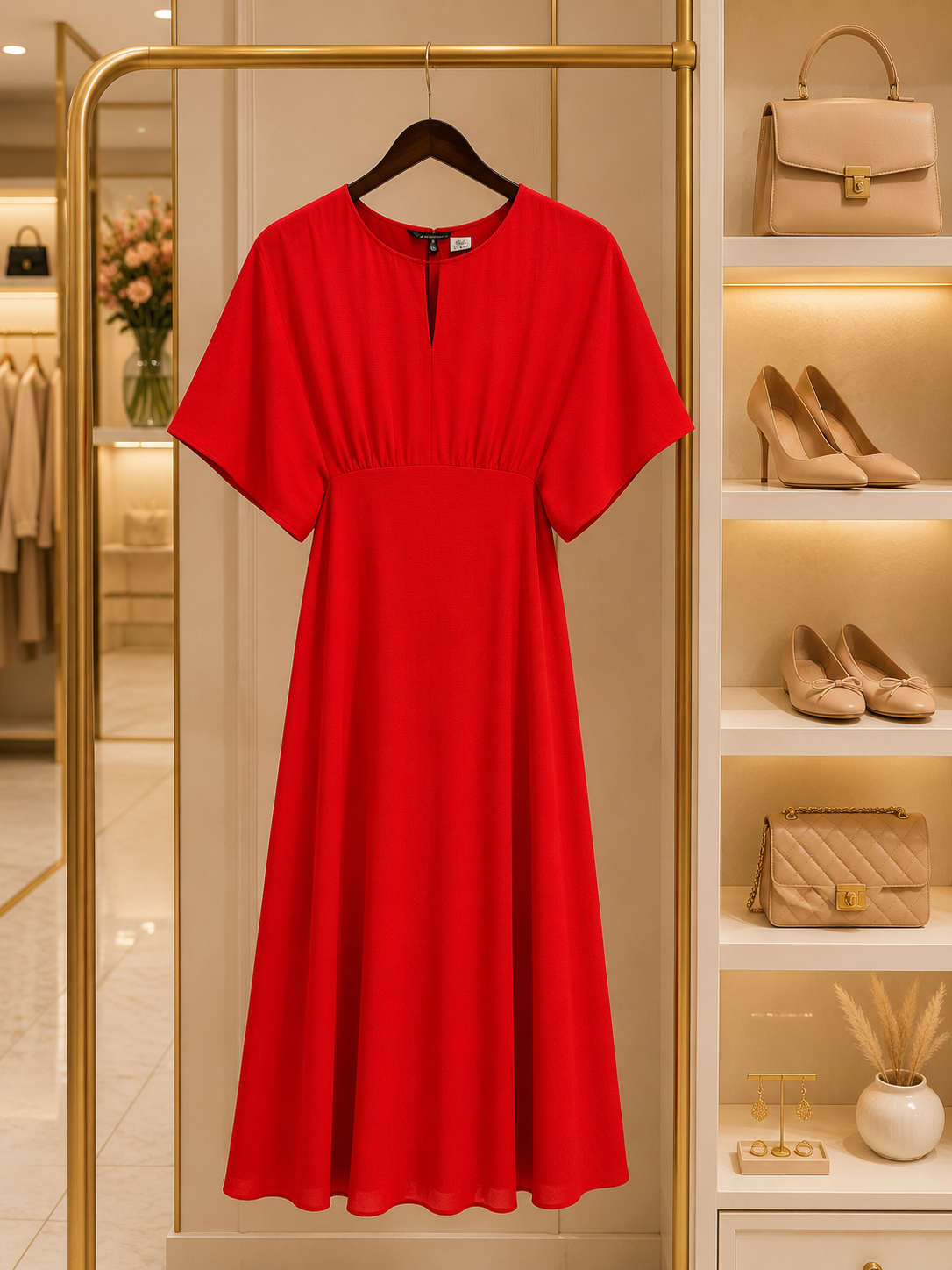 Beautiful red midi dress
