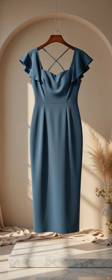 Elegant teal midi dress