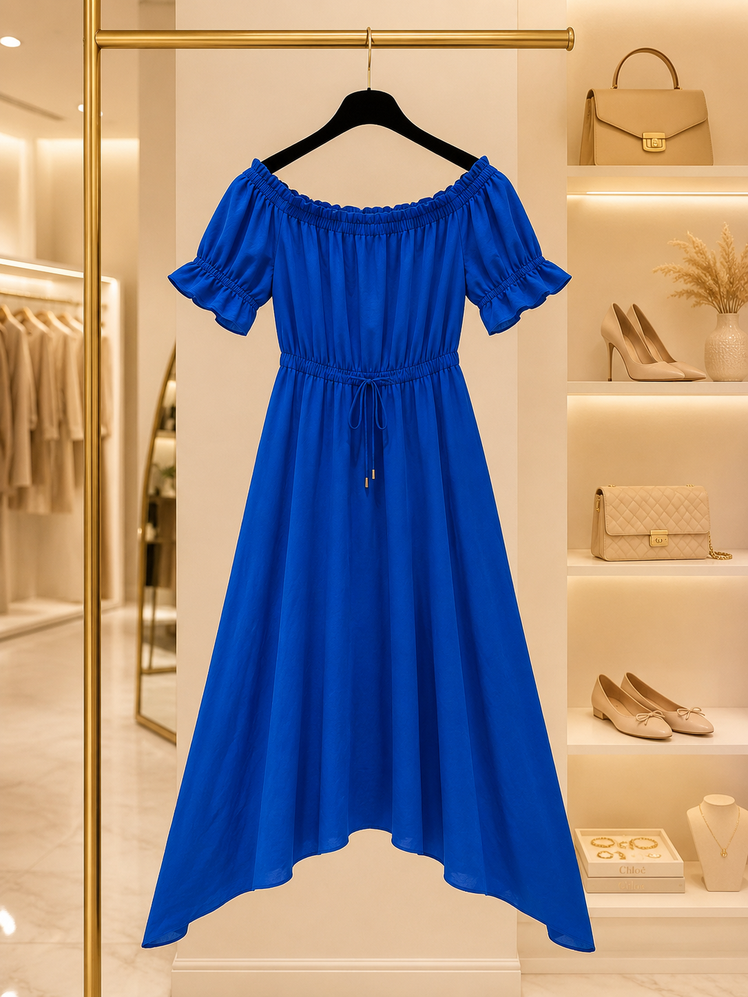 Royal Blue Off-Shoulde