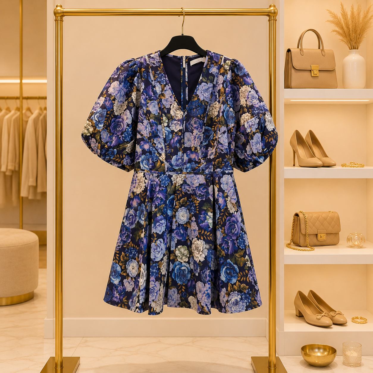 Purple Floral Mini Dress SIZE 10