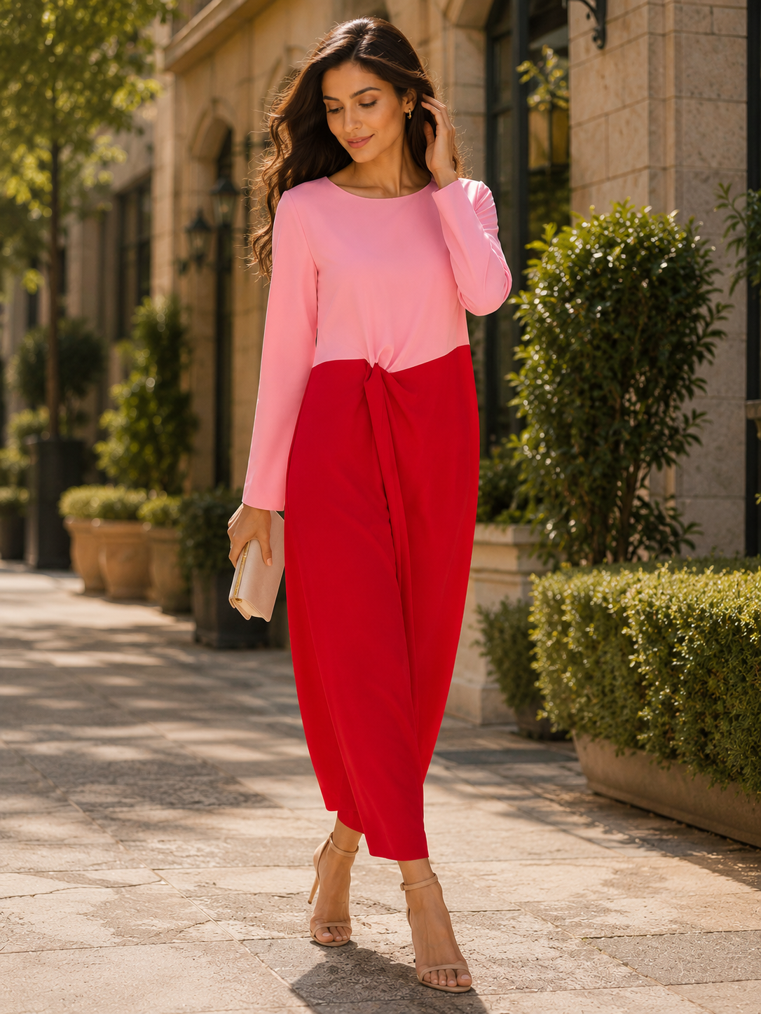 Pink and red colorblock