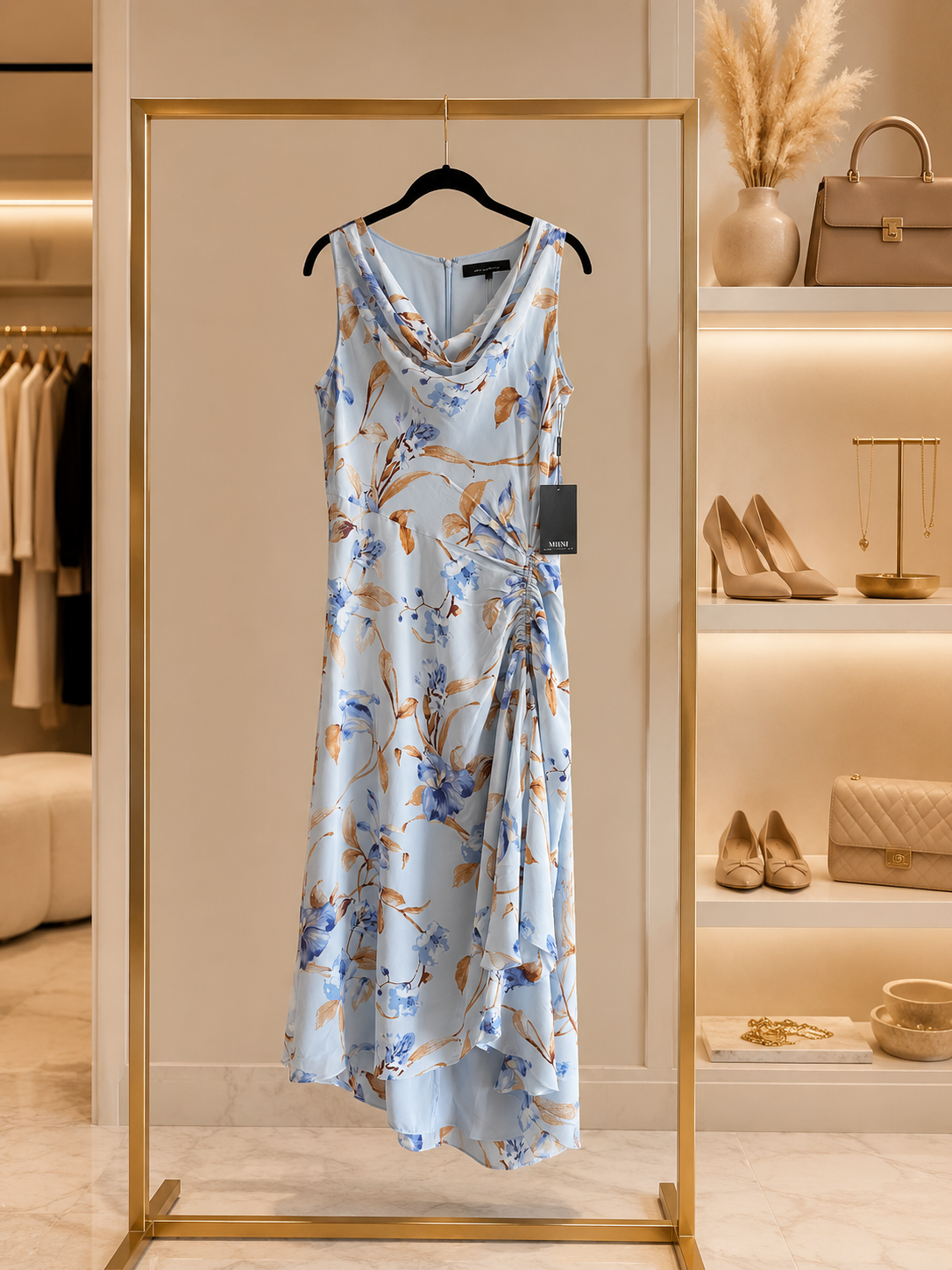 Light blue floral sleeveless