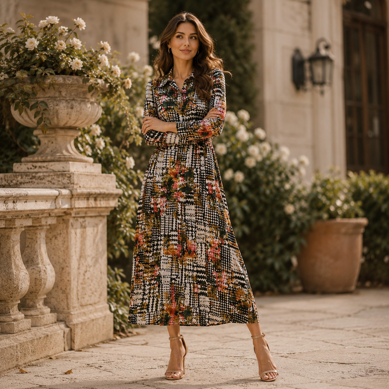 Floral Shirt Maxi Dress